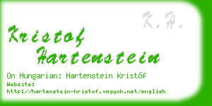 kristof hartenstein business card